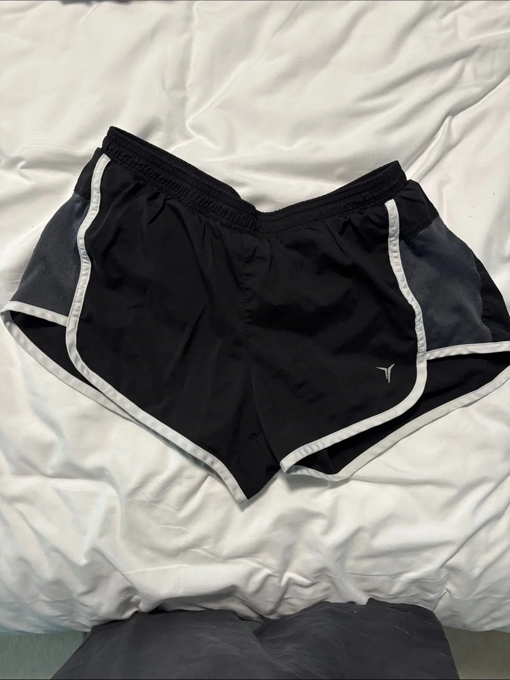Old Navy Black Athletic Shorts with White Trim